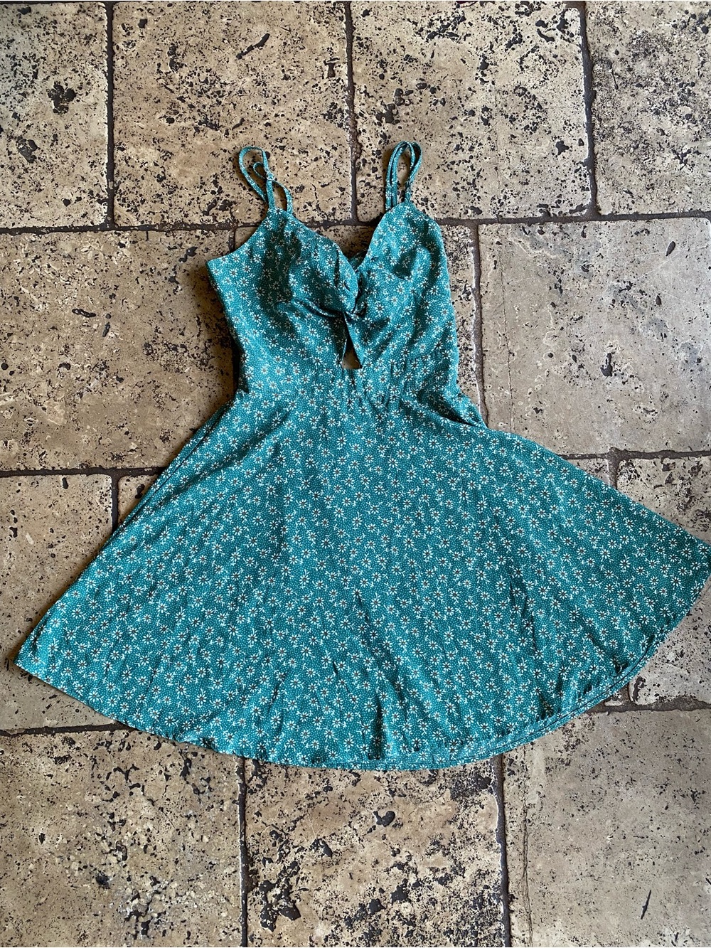 Teal Floral Tie-back Sundress
